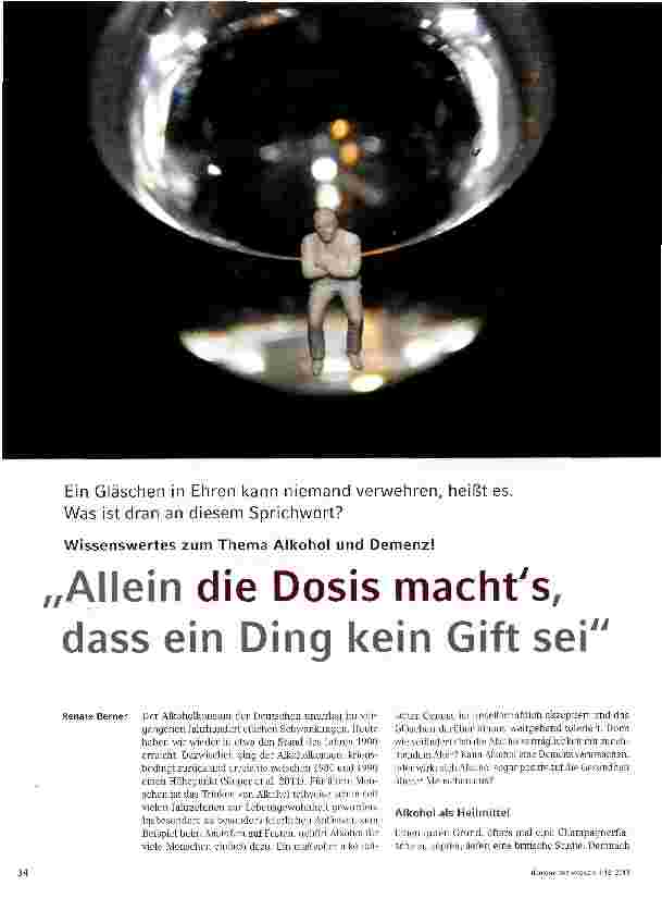 Vorschauseite 1: Allein die Dosis macht es, dass ein Ding kein Gift sei