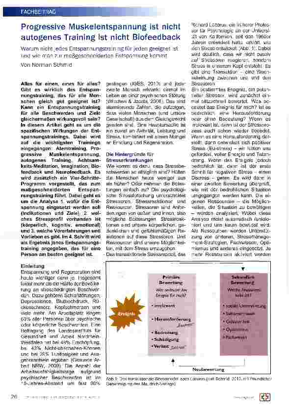 Vorschauseite 1: Progressive Muskelentspannung ist nicht autogenes Training ist nicht Biofeedback