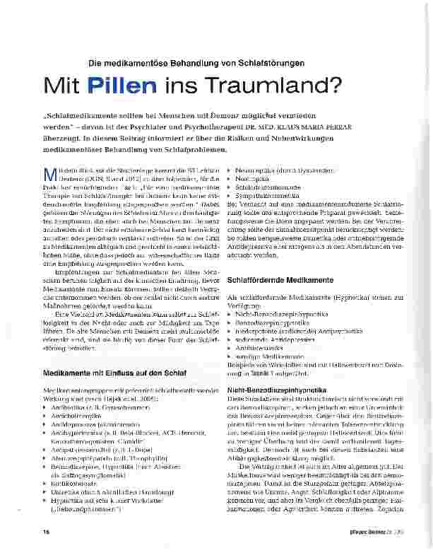 Vorschauseite 1: Mit Pillen ins Traumland?
