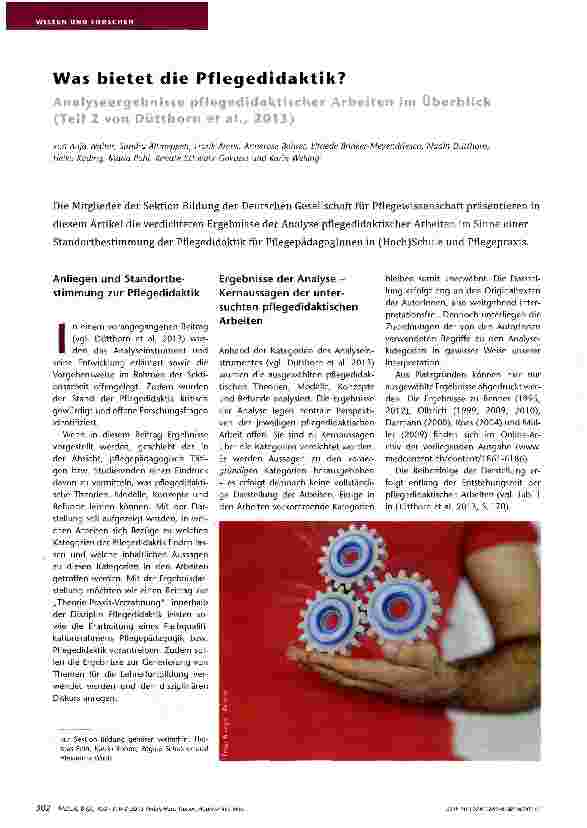 Vorschauseite 1: Was bietet die Pflegedidaktik? Analyseergebnisse pflegedidaktischer Arbeiten im Überblick (Teil 2 von Dütthorn et al., 2013)