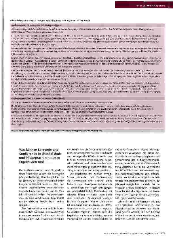 Vorschauseite 4: Was bietet die Pflegedidaktik? Analyseergebnisse pflegedidaktischer Arbeiten im Überblick (Teil 2 von Dütthorn et al., 2013)