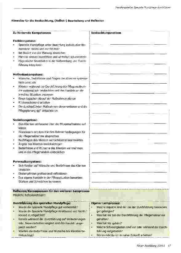 Vorschauseite 2: Die spezielle Mundpflege fachgerecht durchführen
