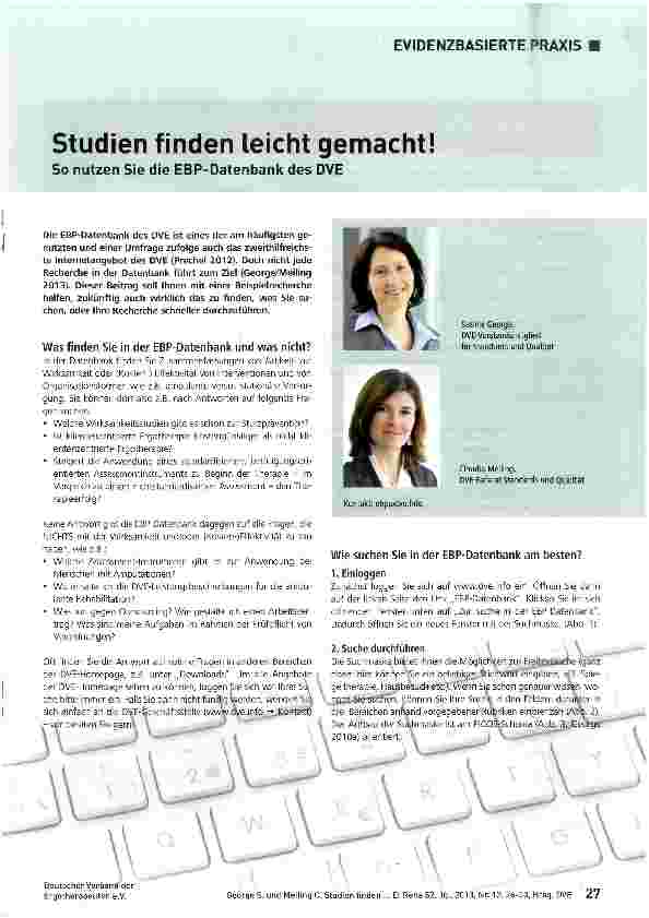 Vorschauseite 1: Studien finden leicht gemacht!