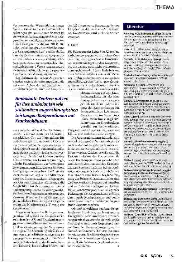 Vorschauseite 6: Sektorenübergreifende Kooperation: Es gibt sie schon