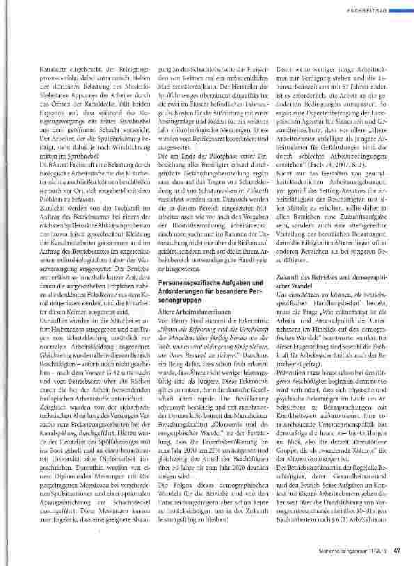 Vorschauseite 6: Beispiele für die Zusammenarbeit von Betriebs ärzten und Fachkräften für Arbeitssicherheit