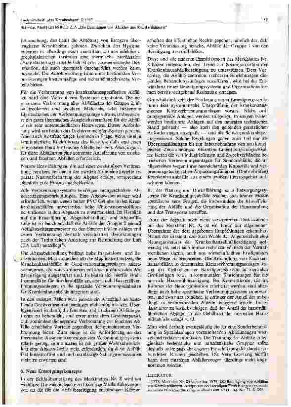 Vorschauseite 5: Merkblatt M8 ZFA Die Beseitigung von Abfällen aus Krankenhäusern, Arztpraxen und sonstigen Einrichtungen des Medizinischen Bereichs