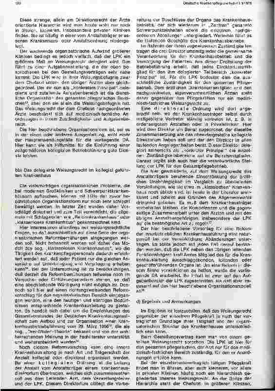 Vorschauseite 4: Fragen des Rechtsstellung des leitenden Pflegekraft bei einer Reform der Innerbetrieblichen Organisation des Krankenhauses
