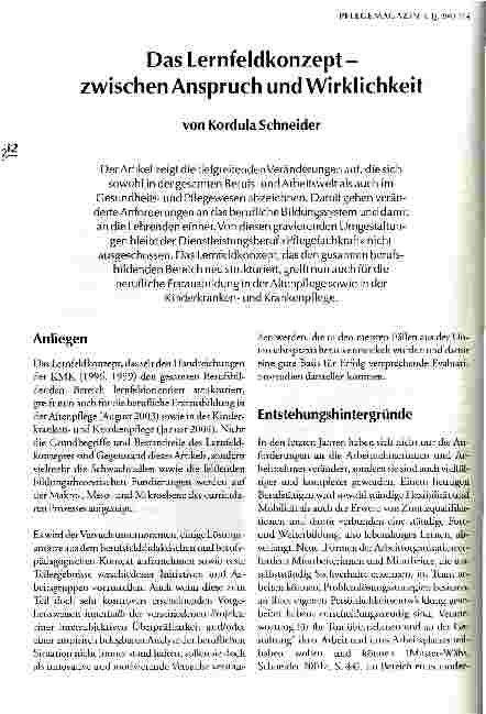 Vorschauseite 1: Das Lernfeldkonzept - zwischen Anspruch und Wirklichkeit