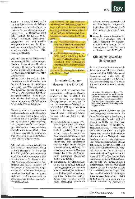 Vorschauseite 2: Das FPÄndG beschleunigt die Einführung des Preissystems und erweitert Öffnungsklauseln