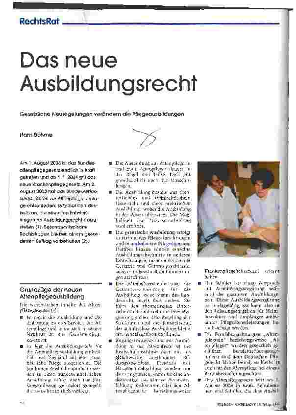Vorschauseite 1: Das neue Ausbildungsrecht