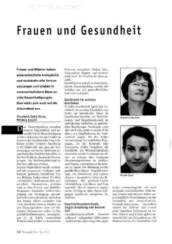Vorschauseite 1: Frauen und Gesundheit