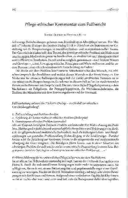 Vorschauseite 1: Pflege-ethischer Kommentar zum Fallbericht