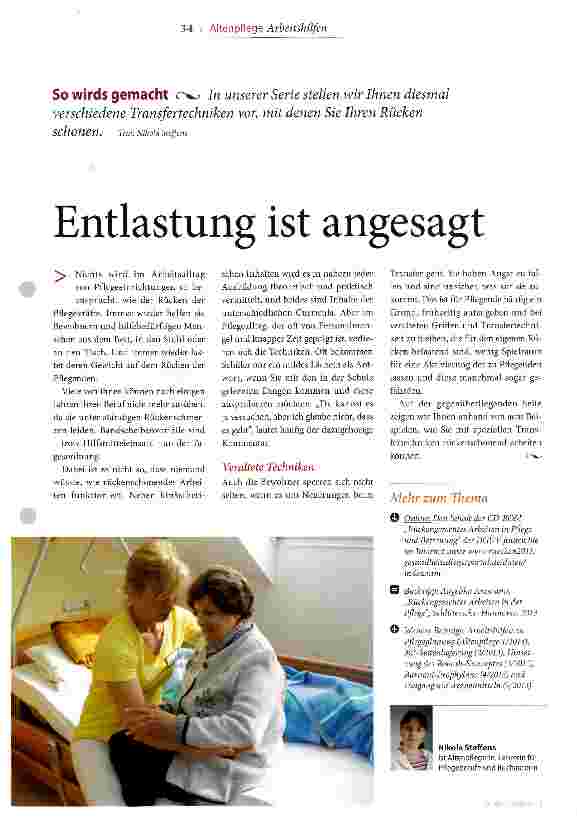Vorschauseite 1: Entlastung ist angesagt
