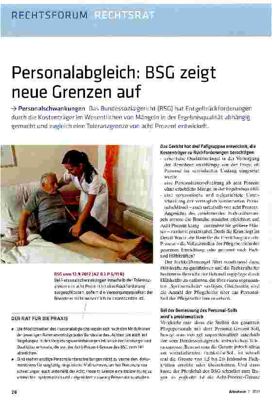 Vorschauseite 1: Personalabgleich: BSC zeigt neue Grenzen auf