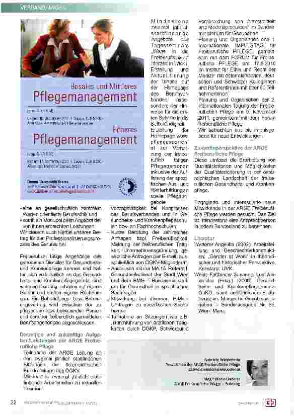 Vorschauseite 2: 10 Jahre ÖGKV ARGE Freiberufliche Pflege