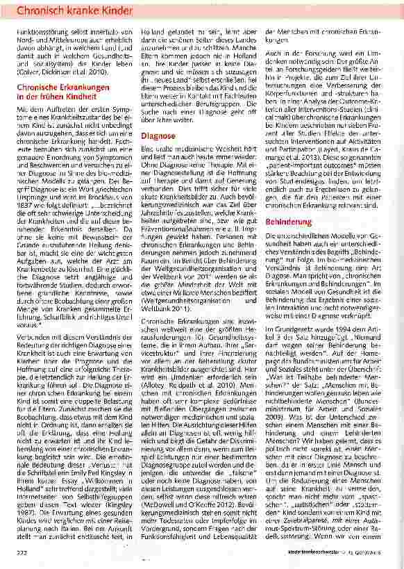 Vorschauseite 2: Chronische Erkrankungen im Kindesalter: Diagnose - Behinderung - Identität