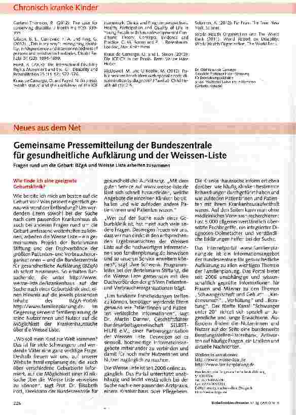 Vorschauseite 6: Chronische Erkrankungen im Kindesalter: Diagnose - Behinderung - Identität