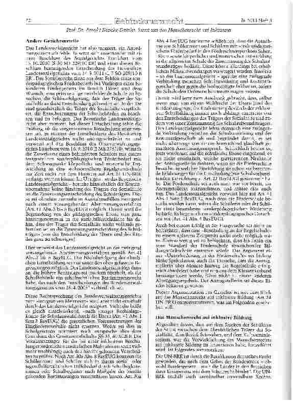 Vorschauseite 4: Streit um das Menschenrecht auf Inklusion - Sozialrecht und Schulrecht im Disput