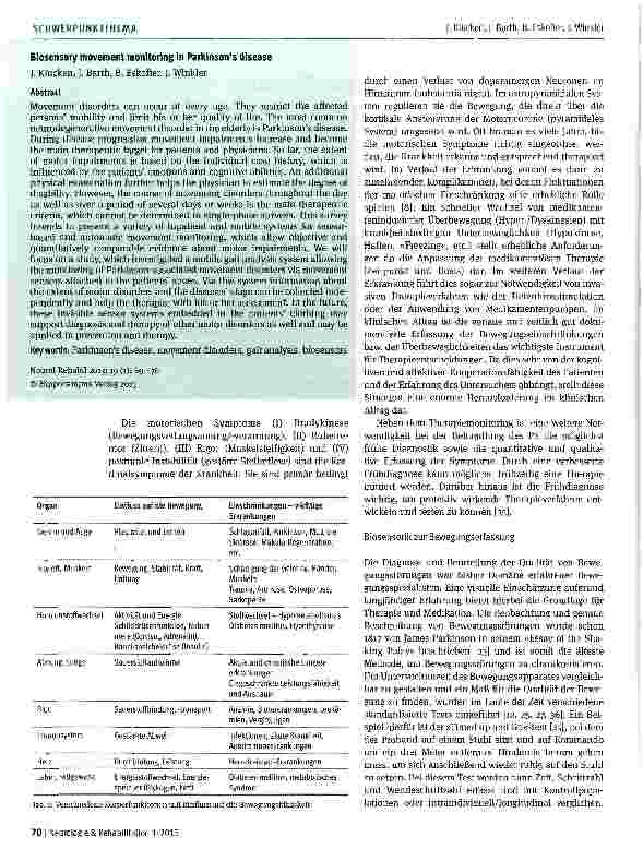 Vorschauseite 2: Biosensorische Bewegungserfassung beim Parkinson-Syndrom