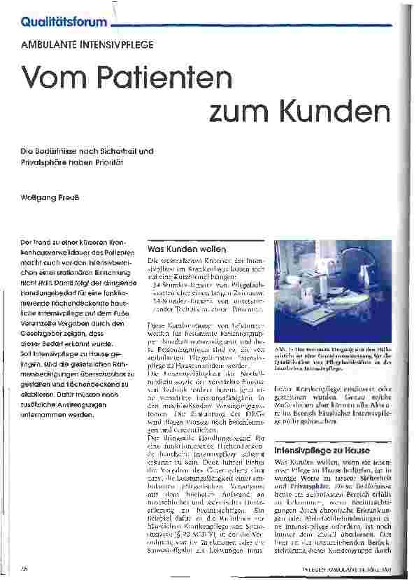 Vorschauseite 1: Vom Patienten zum Kunden