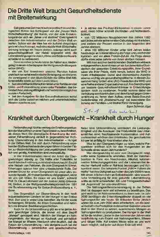 Vorschauseite 1: Krankheit durch Übergewicht Krankheit durch Hunger