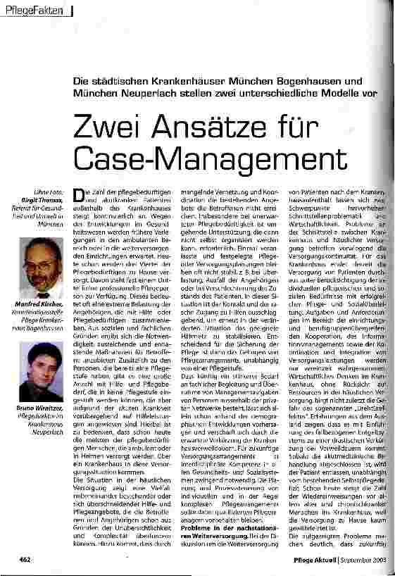 Vorschauseite 1: Zwei Ansätze für Case-Management