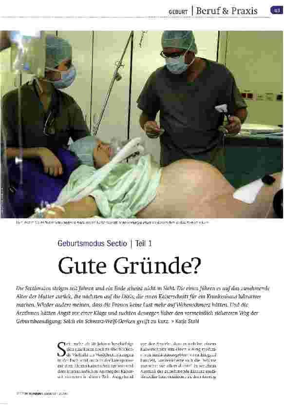 Vorschauseite 1: Geburtsmodus Sectio | Teil 1 Gute Gründe?