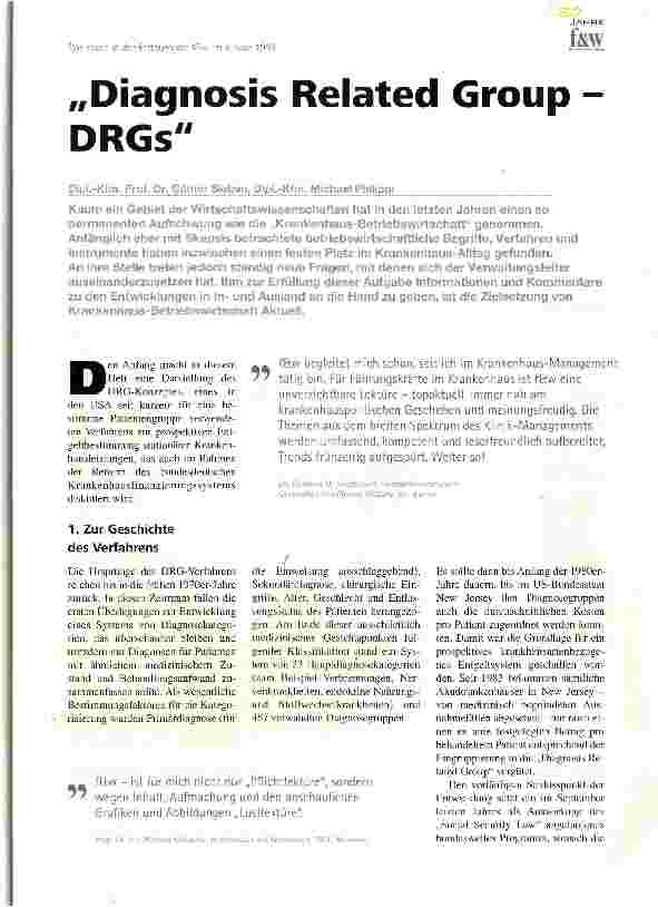 Vorschauseite 1: „Diagnosis Related Group -DRGs