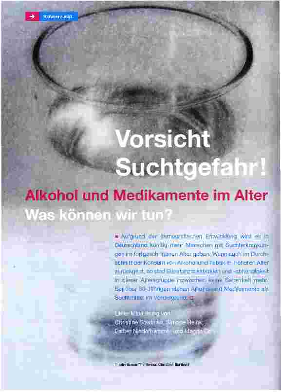 Vorschauseite 1: Vorsicht Suchtgefahr Alkohol und Medikamente im Alter