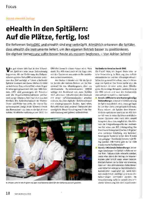 Vorschauseite 1: eHealth in den Spitälern: Auf die Plätze, fertig.