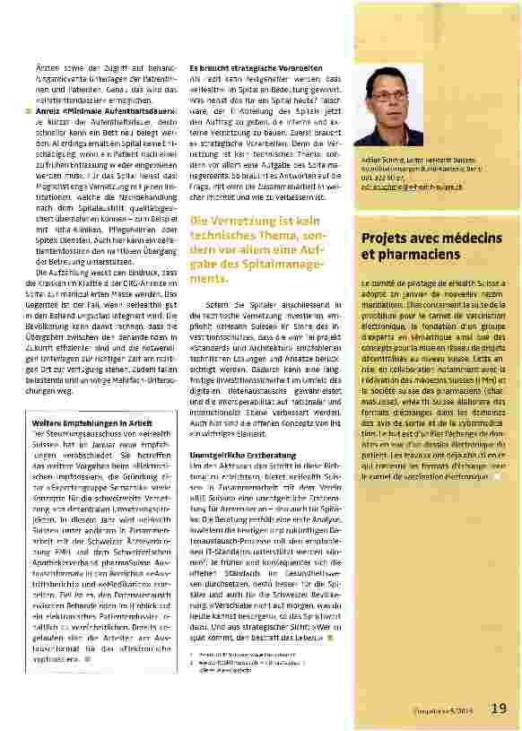 Vorschauseite 2: eHealth in den Spitälern: Auf die Plätze, fertig.