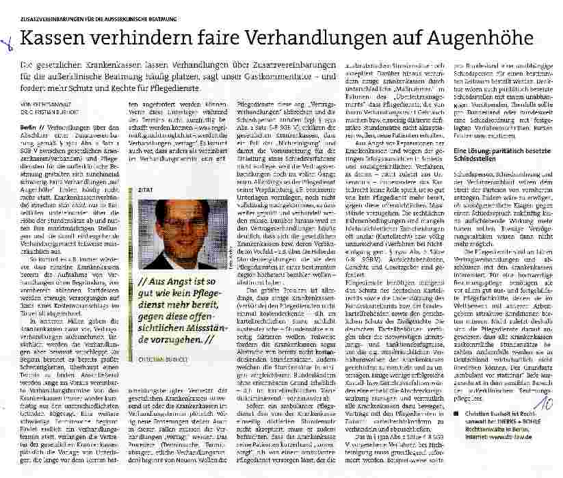 Vorschauseite 1: Kassen verhindern faire Verhandlungen auf Augenhöhe