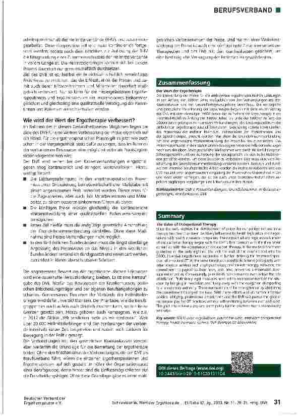 Vorschauseite 4: Der Wert der Ergotherapie