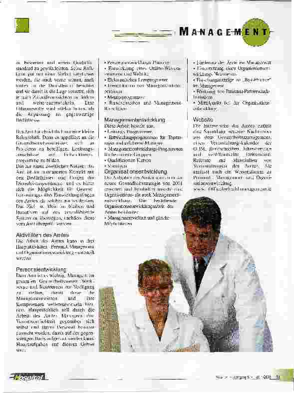 Vorschauseite 2: Amt für Gesundheitsmanagement