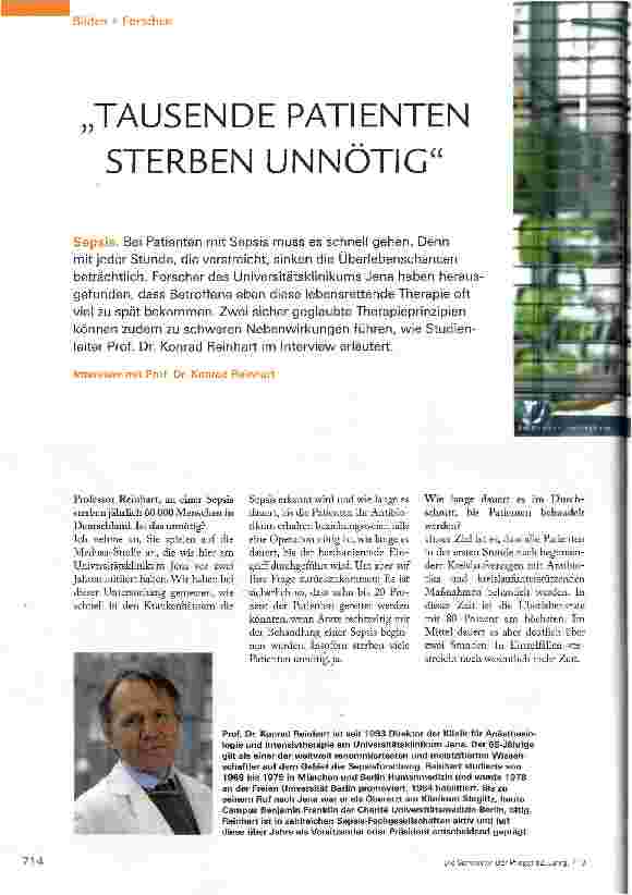 Vorschauseite 1: JAUSENDE PATIENTEN STERBEN UNNÖTIG