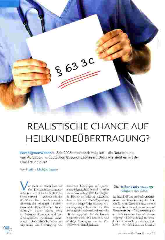 Vorschauseite 1: REALISTISCHE CHANCE AUF HEILKUNDEÜBERTRAGUNG?