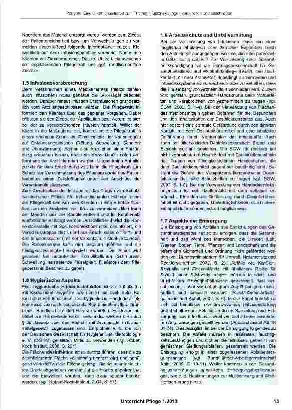 Vorschauseite 3: Eine Unterrichtsstunde zum Thema: Infusionslösungen vorbereiten und anschließen