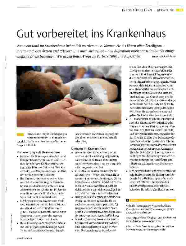 Vorschauseite 1: Gut vorbereitet ins Krankenhaus