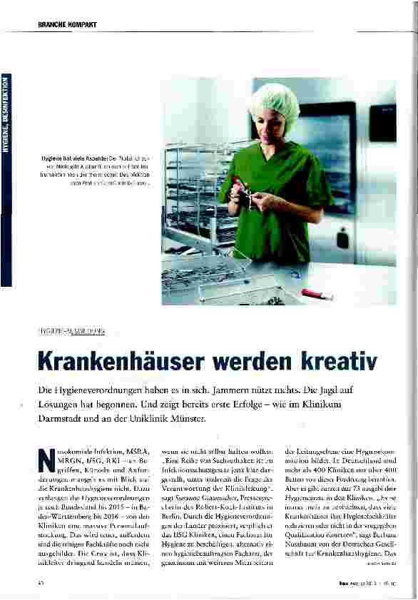 Vorschauseite 1: Krankenhäuser werden kreativ