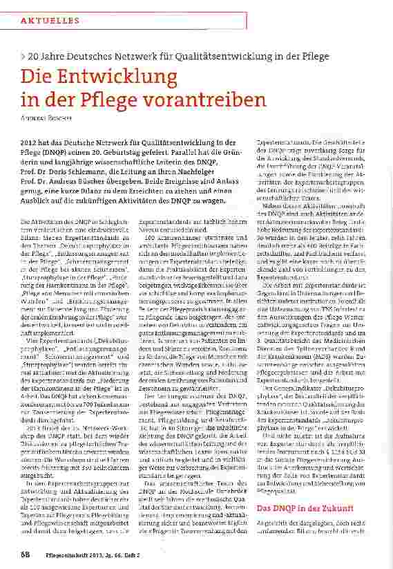 Vorschauseite 1: Die Entwicklung in der Pflege vorantreiben