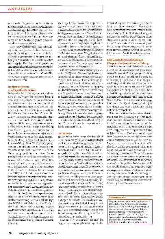 Vorschauseite 3: Die Entwicklung in der Pflege vorantreiben