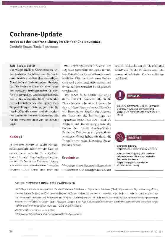 Vorschauseite 1: Cochrane-Update