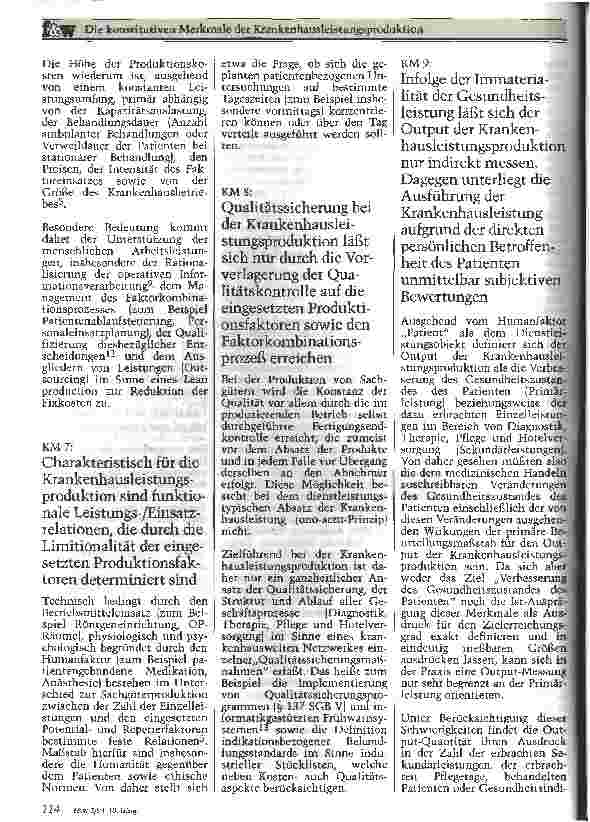 Vorschauseite 5: Die konstitutiven Merkmale der Krankenhausleistungsproduktion (KLP)