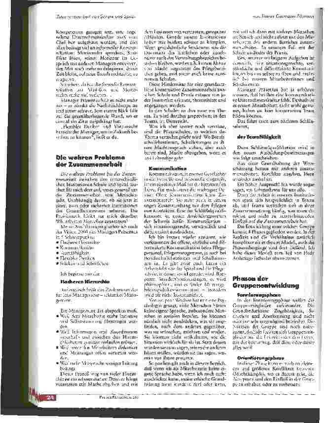 Vorschauseite 2: Zusammenarbeit von Schule und Spital aus der Sicht einer Schulleiterin