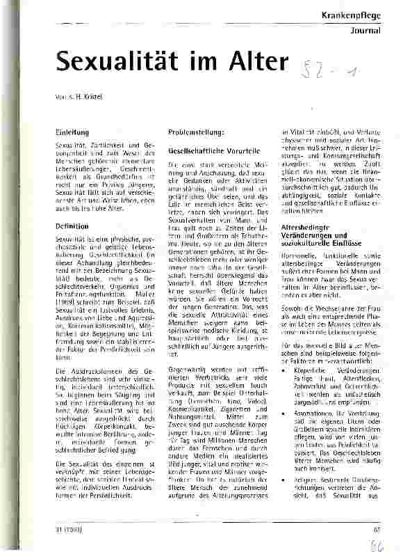 Vorschauseite 1: Sexualität im Alter