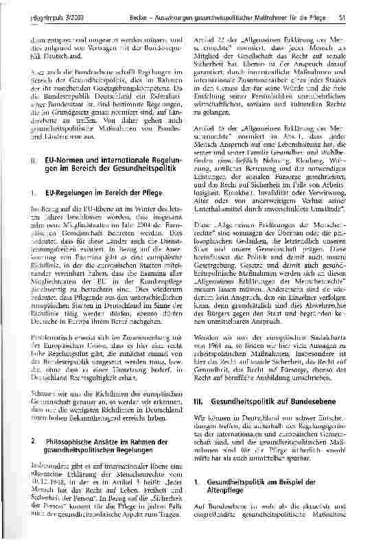 Vorschauseite 2: Auswirkungen gesundheitspolitischer Maßnahmen auf die Pflege - sind wir Pflegende hilflos der Politik ausgeliefert? Über die Notwendigkeit von Berufspolitik und der Mitgliedschaft…