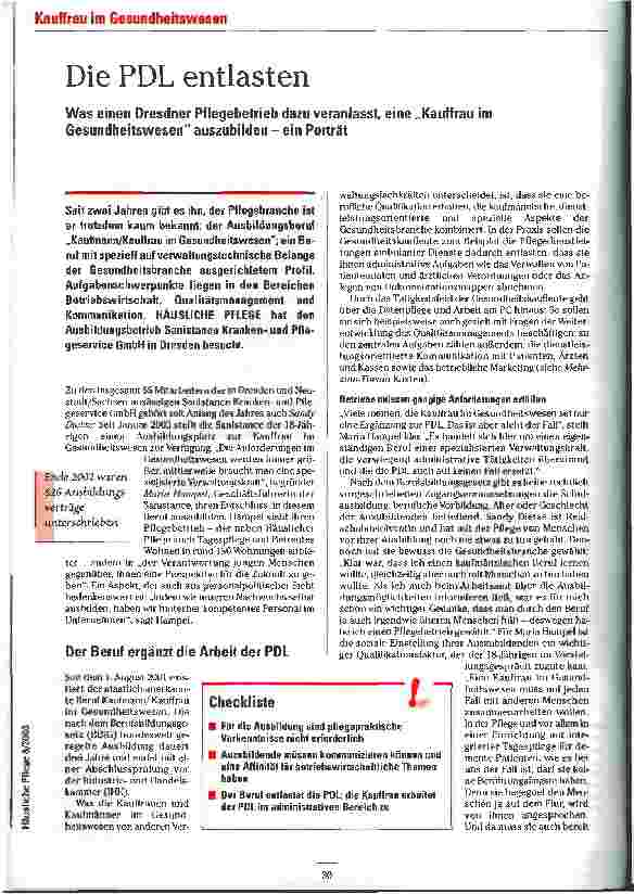 Vorschauseite 1: Die PDL entlasten