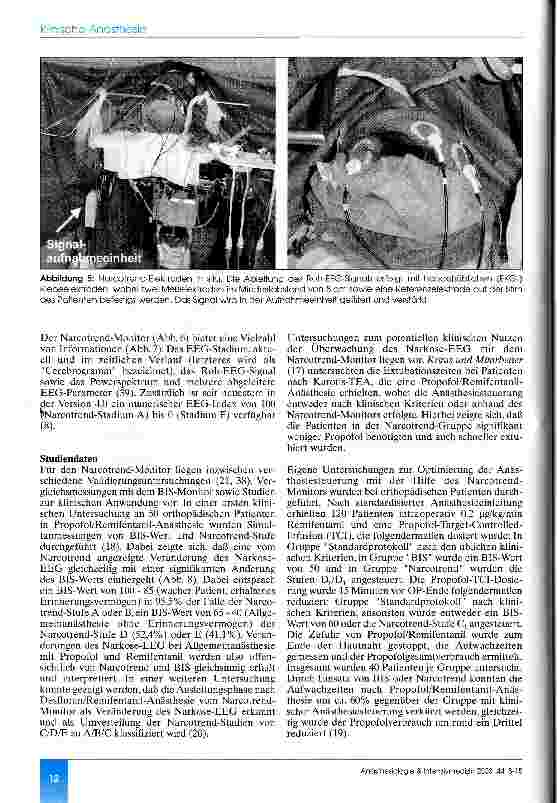 Vorschauseite 5: Das interpretierte EEG als Überwachungsverfahren in der Anästhesiologie