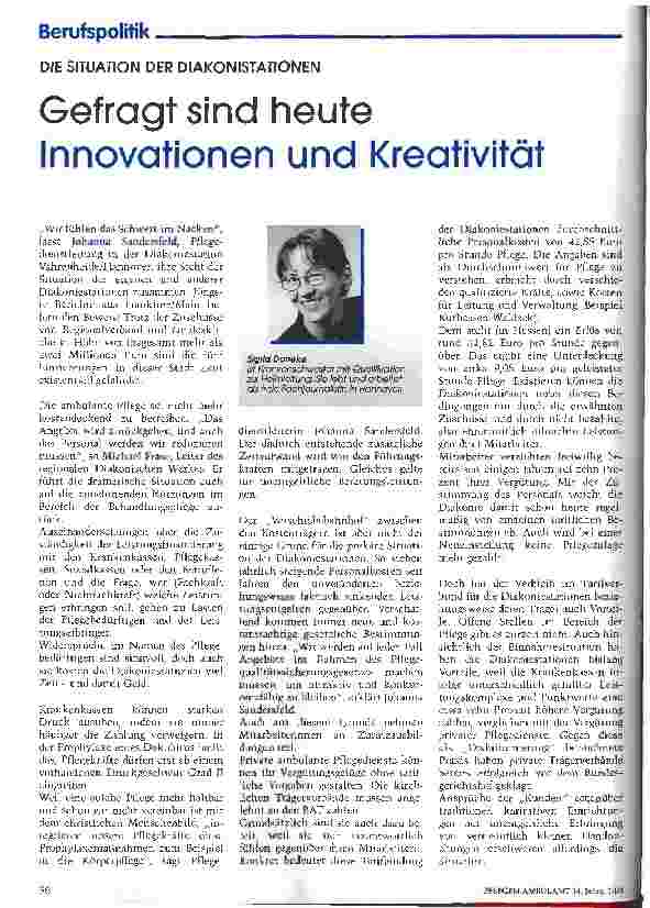Vorschauseite 1: Gefragt sind heute Innovationen und Kreativität
