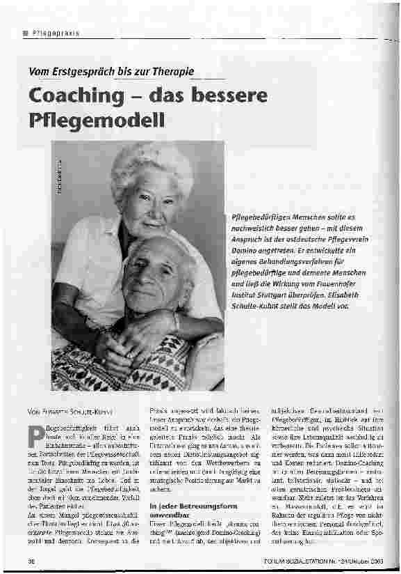 Vorschauseite 1: Coaching - das bessere Pflegemodell